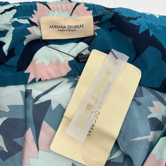 Adriana Degreas Silk Blue Floral Strapless Dress - Picture 3 of 8